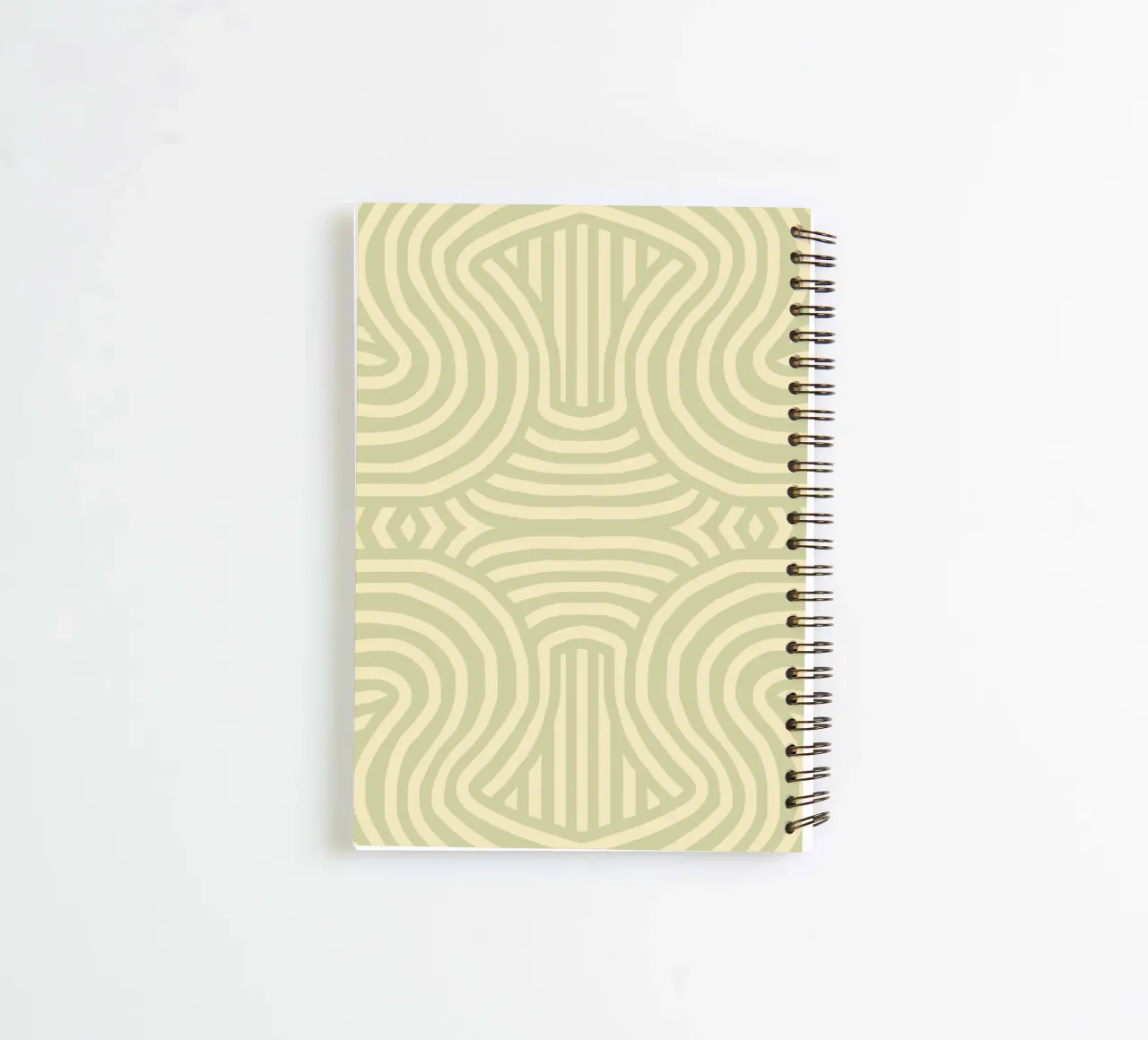 Symmetrical Olive green stripe spiral notebook by Little Dean