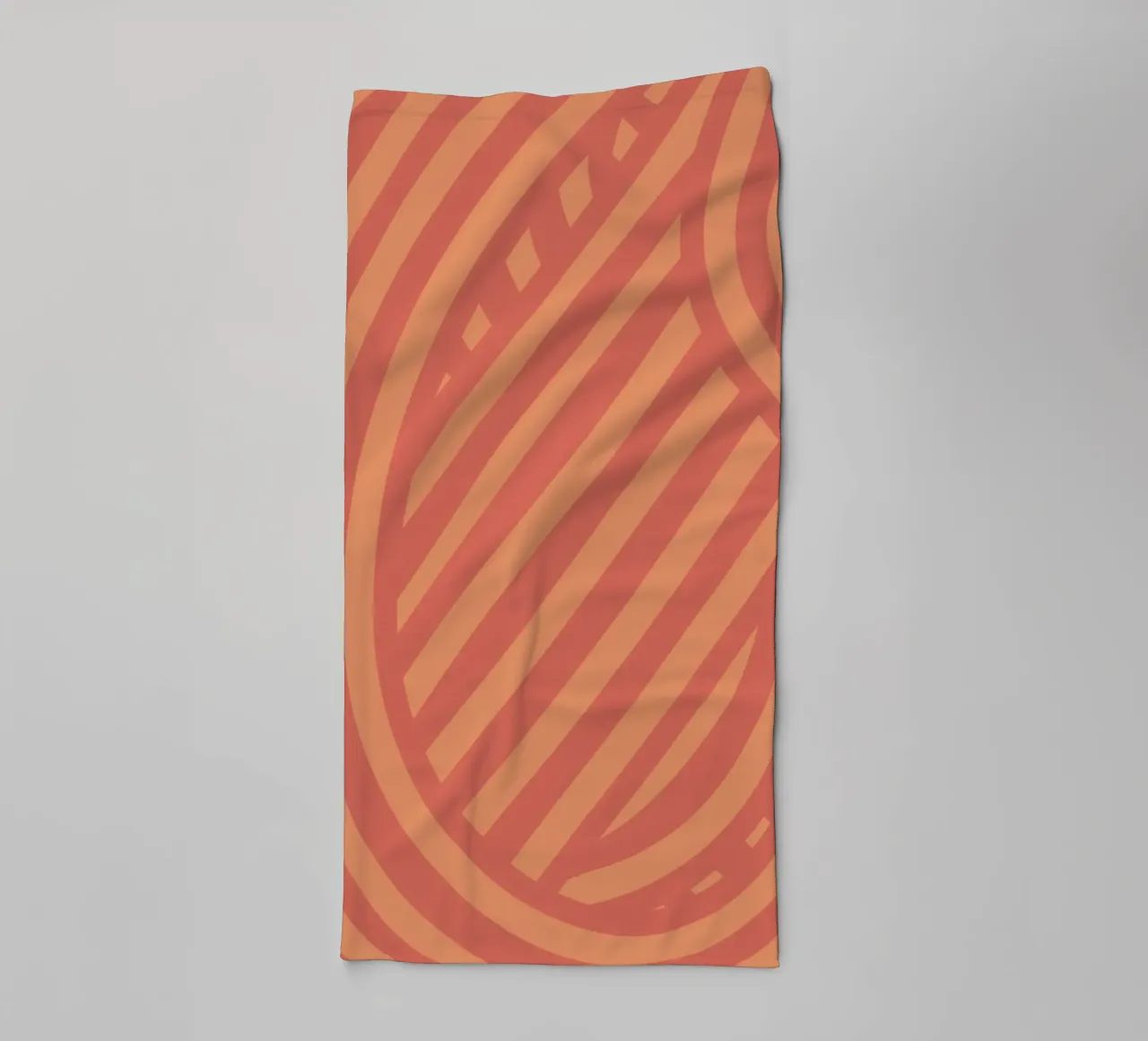 Fire red abstract stripe towel by Little Dean