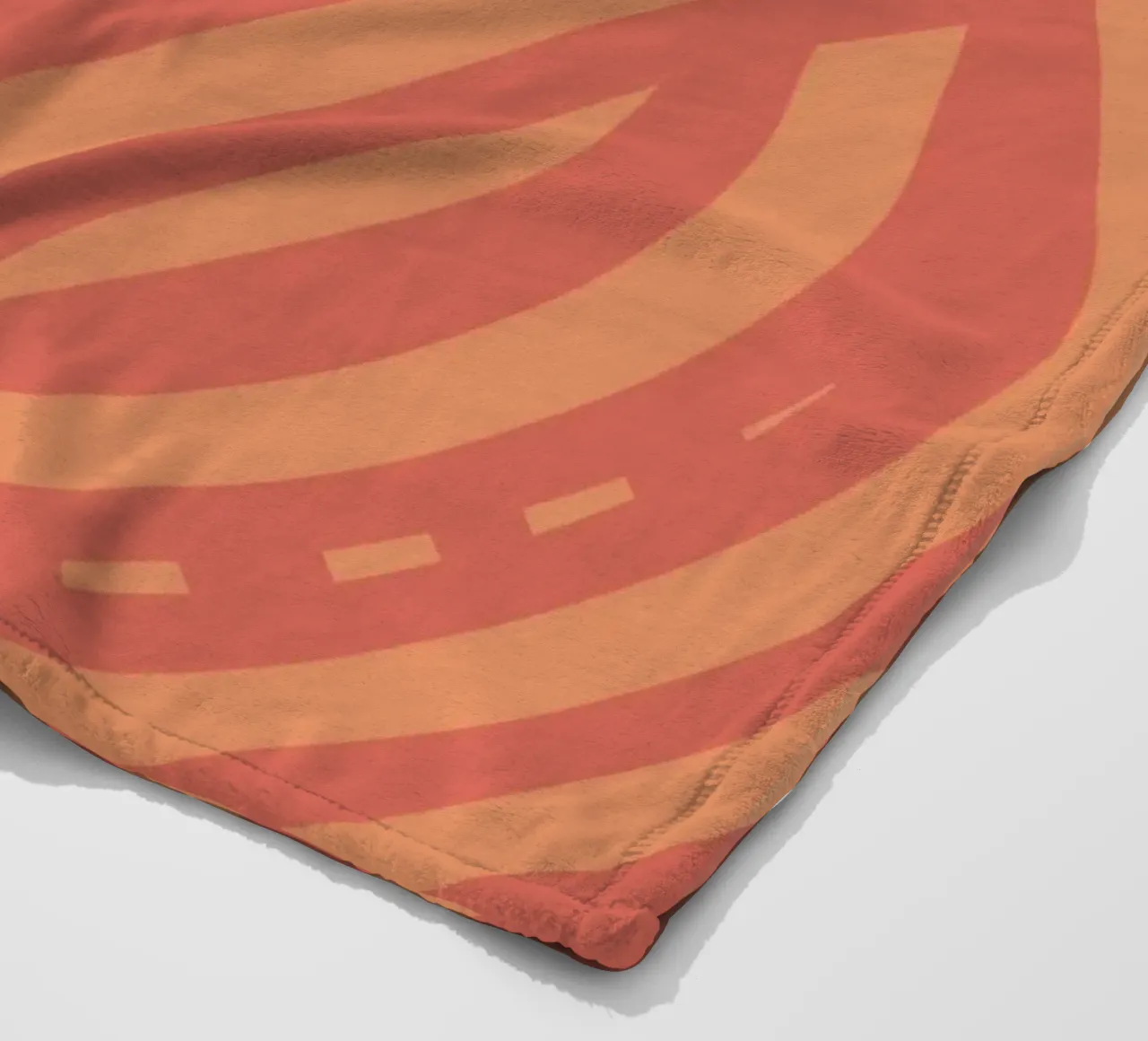 Striscia astratta rosso fuoco coperta in pile da Little Dean