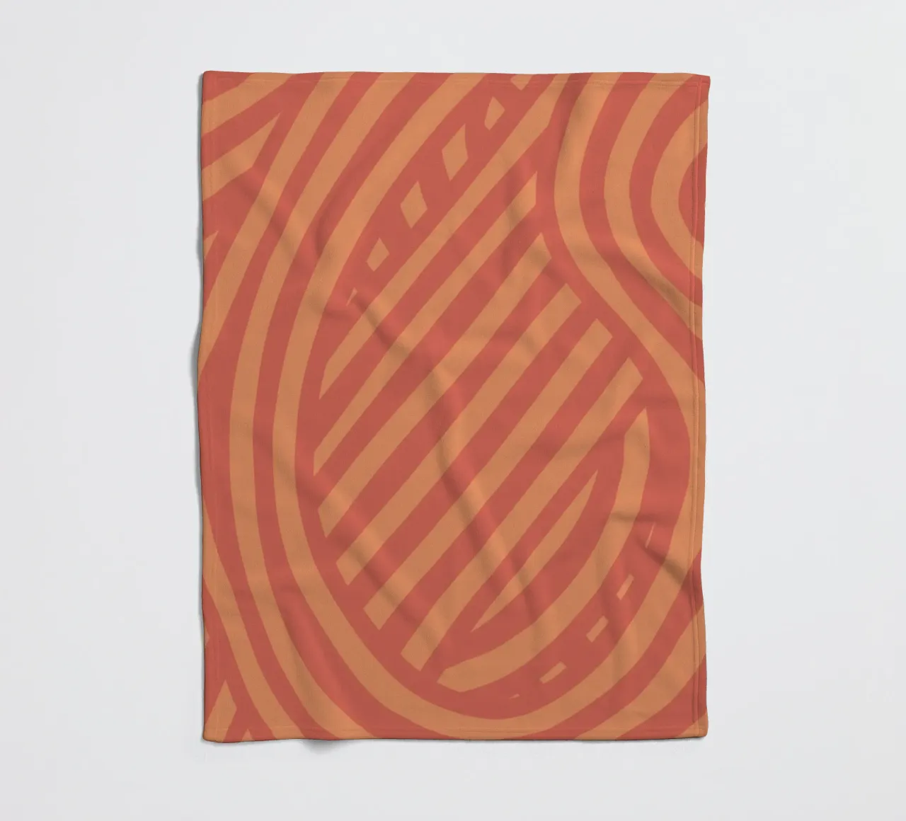 Striscia astratta rosso fuoco coperta in pile da Little Dean