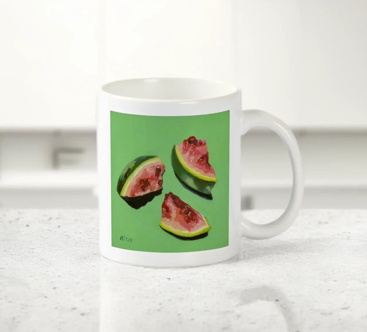 Melon Slices Keramik Tasse von Miche Watkins