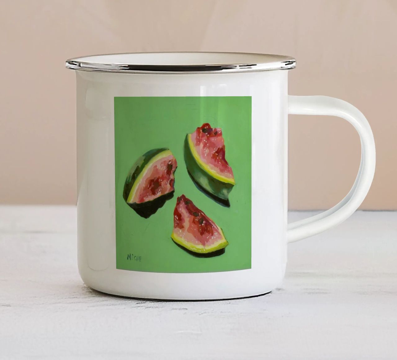 Melon Slices tazza in smalto da Miche Watkins