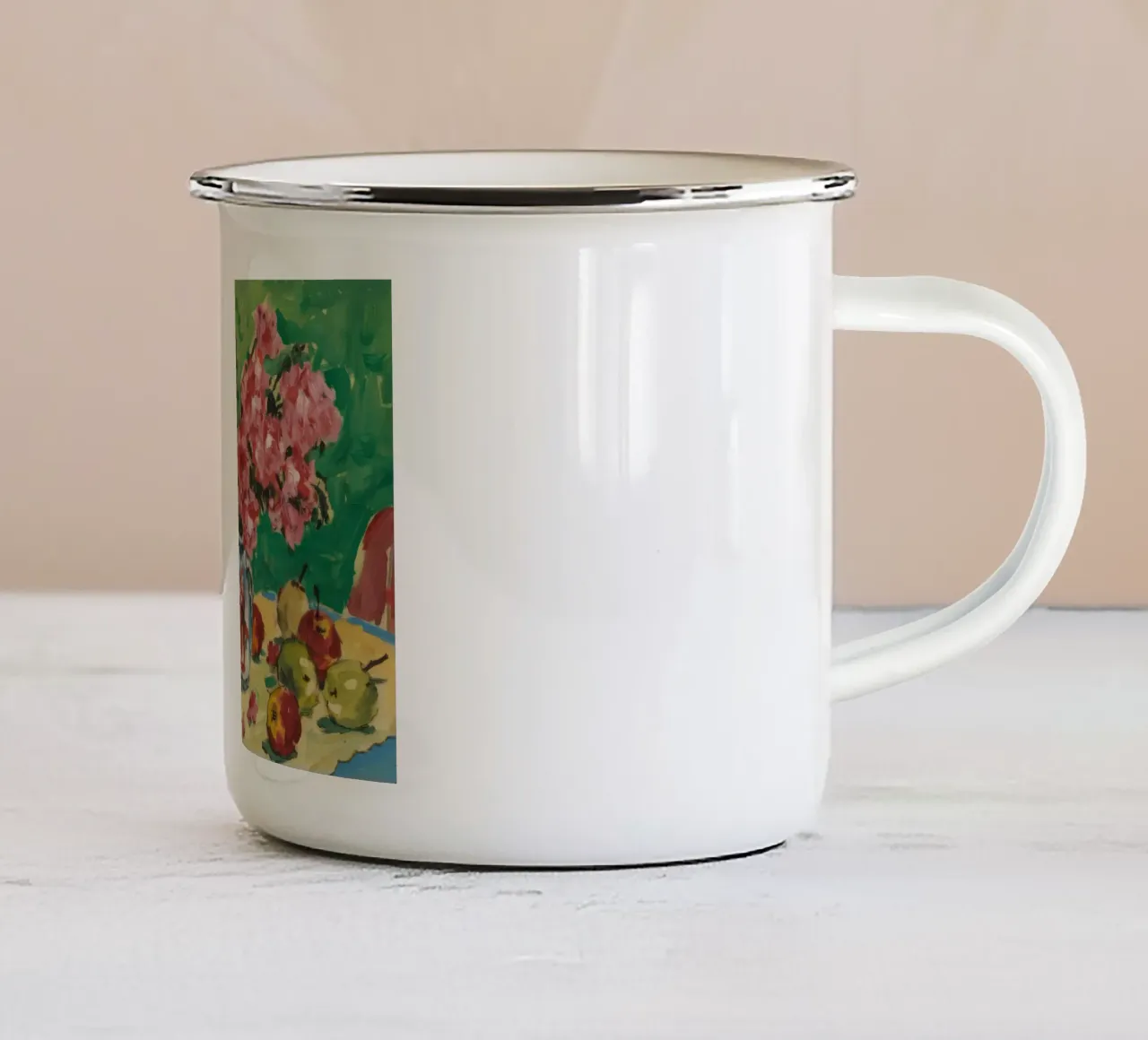 Fiori di peltro cremisi tazza in smalto da Celestial Harmony
