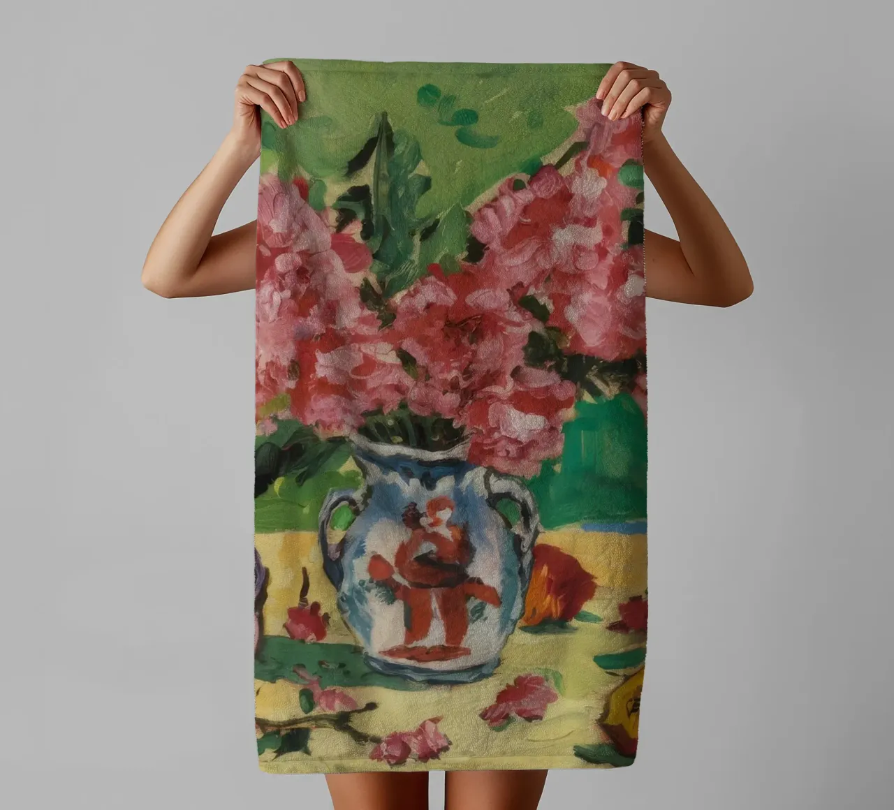Fiori di peltro cremisi asciugamano da bagno da Celestial Harmony