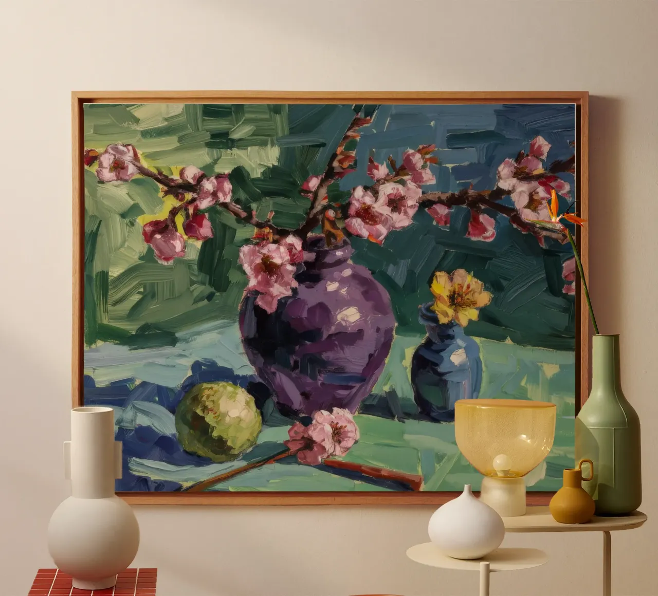 Bloesem Zest tint canvas met Baklijst van Celestial Harmony