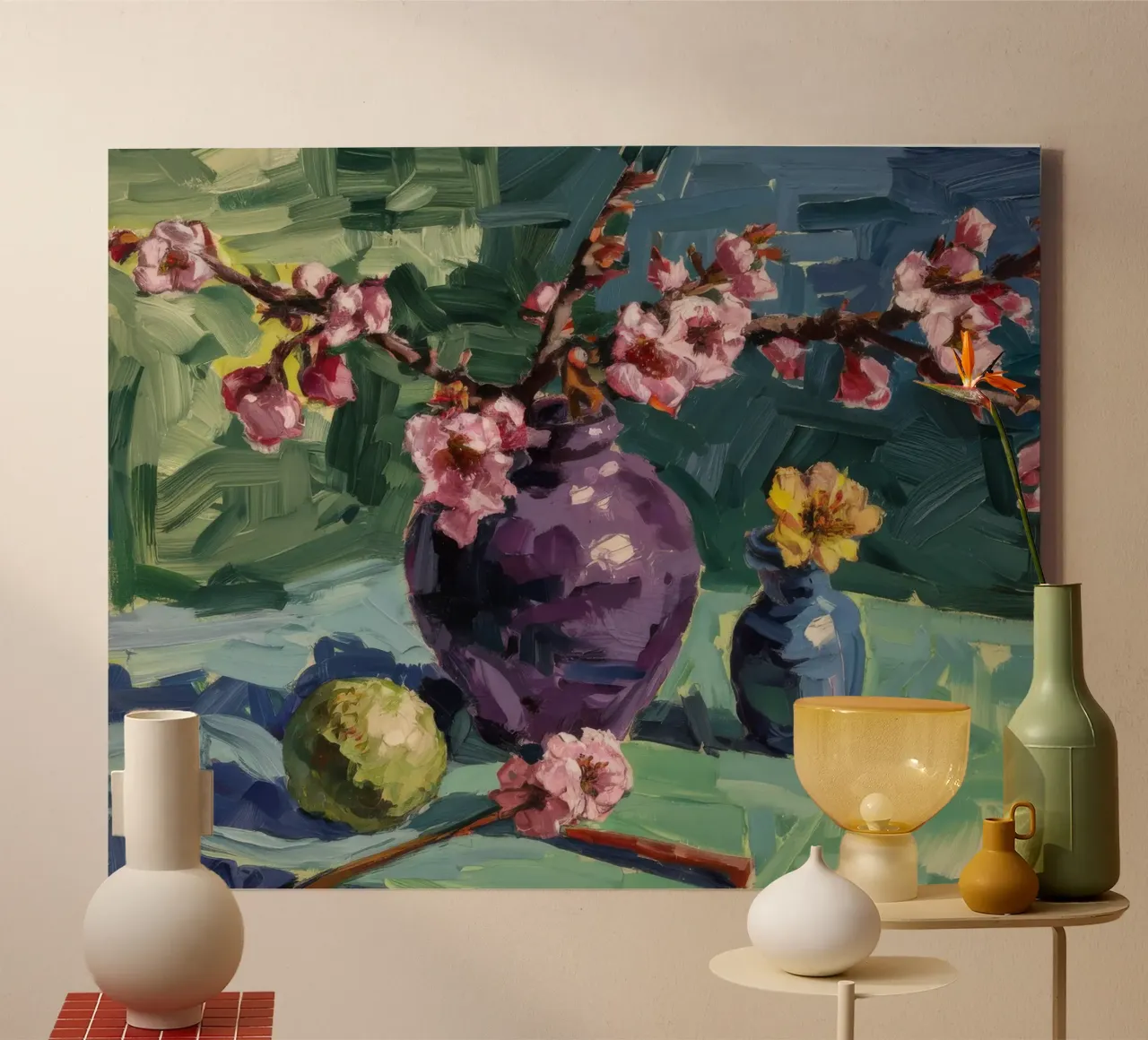 Bloesem Zest tint canvas met Baklijst van Celestial Harmony