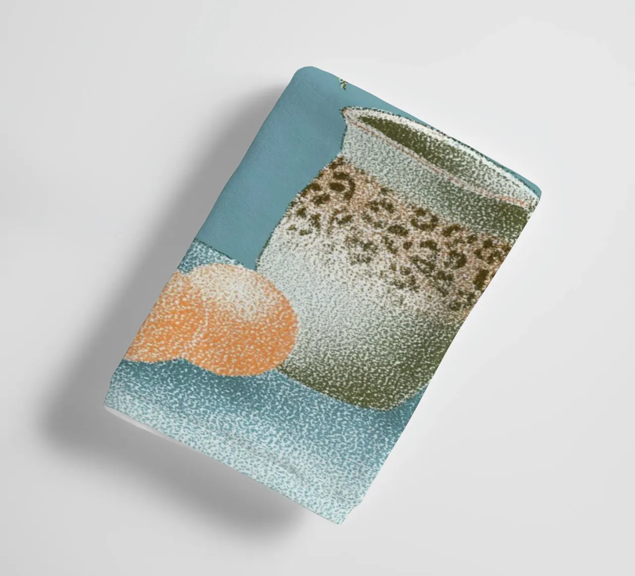 White flowers with leo pattern towel by Carinaprint