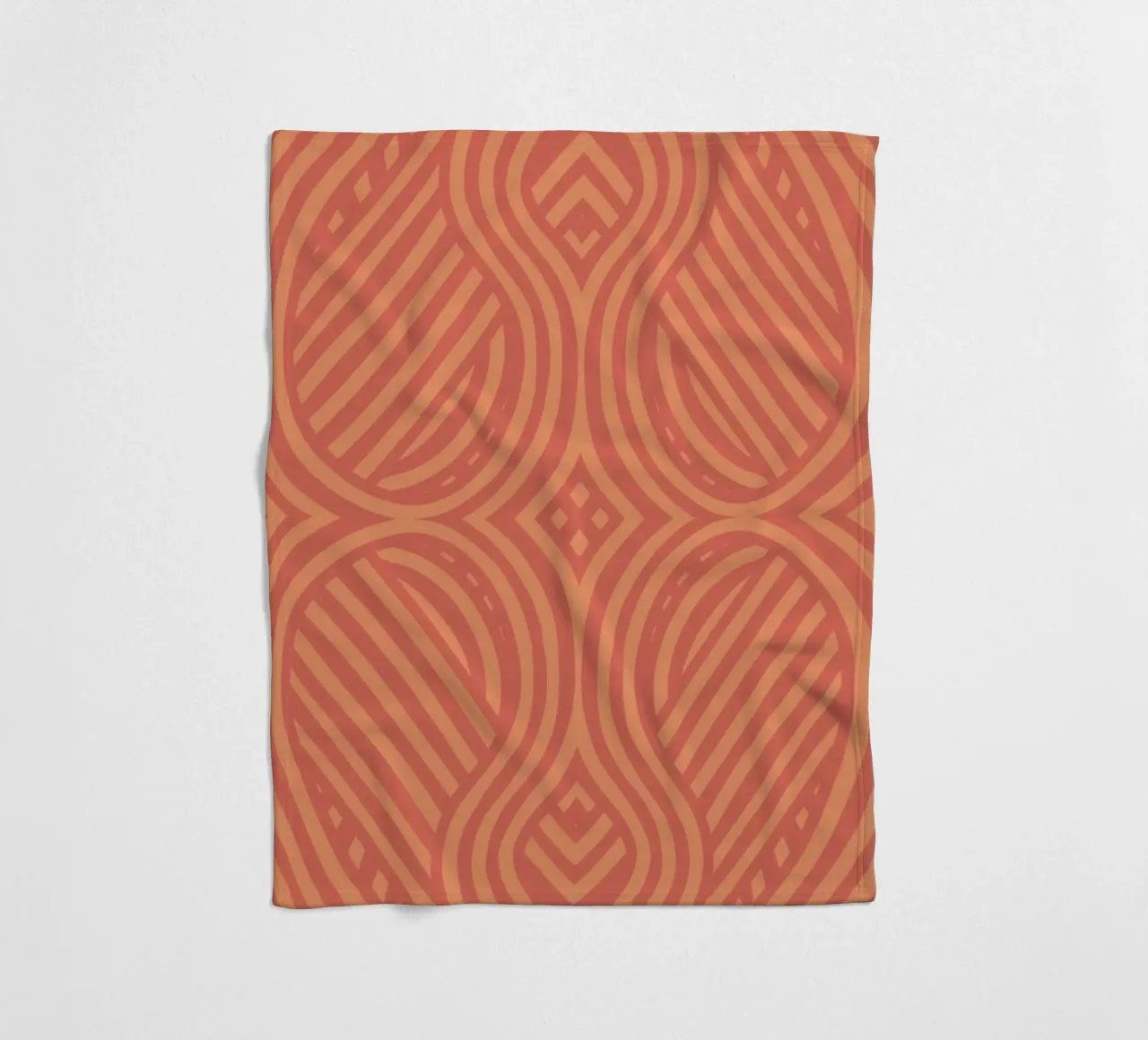 Motivo a righe simmetriche rosso fuoco coperta in pile da Little Dean
