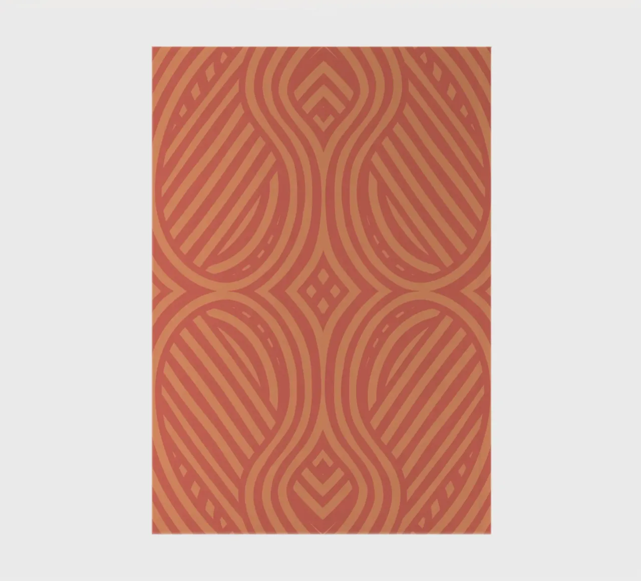 Symmetrical fire red stripe pattern notebook by Little Dean