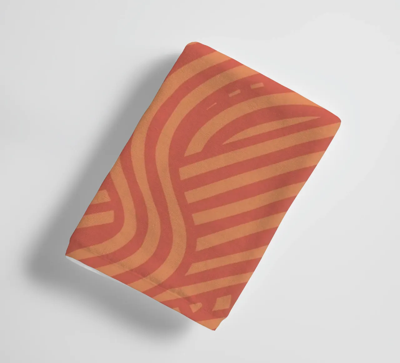 Symmetrical fire red stripe pattern towel by Little Dean