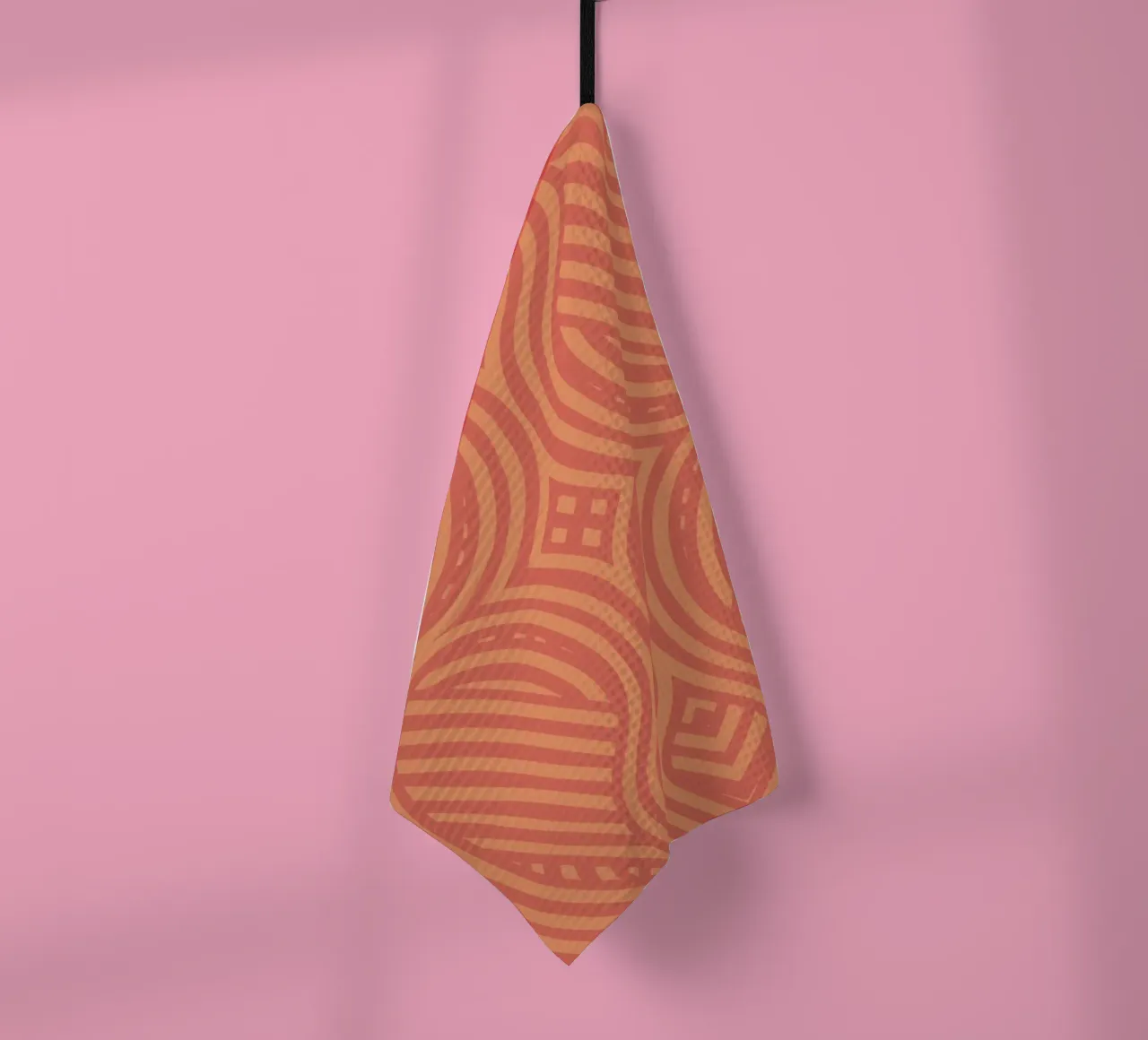 Motivo a righe simmetriche rosso fuoco canovaccio da cucina da Little Dean