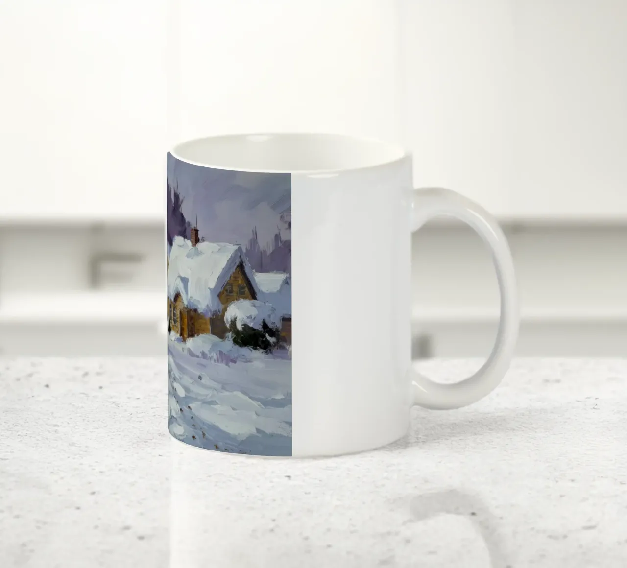Abbraccio del sentiero invernale tazza in ceramica da Celestial Harmony