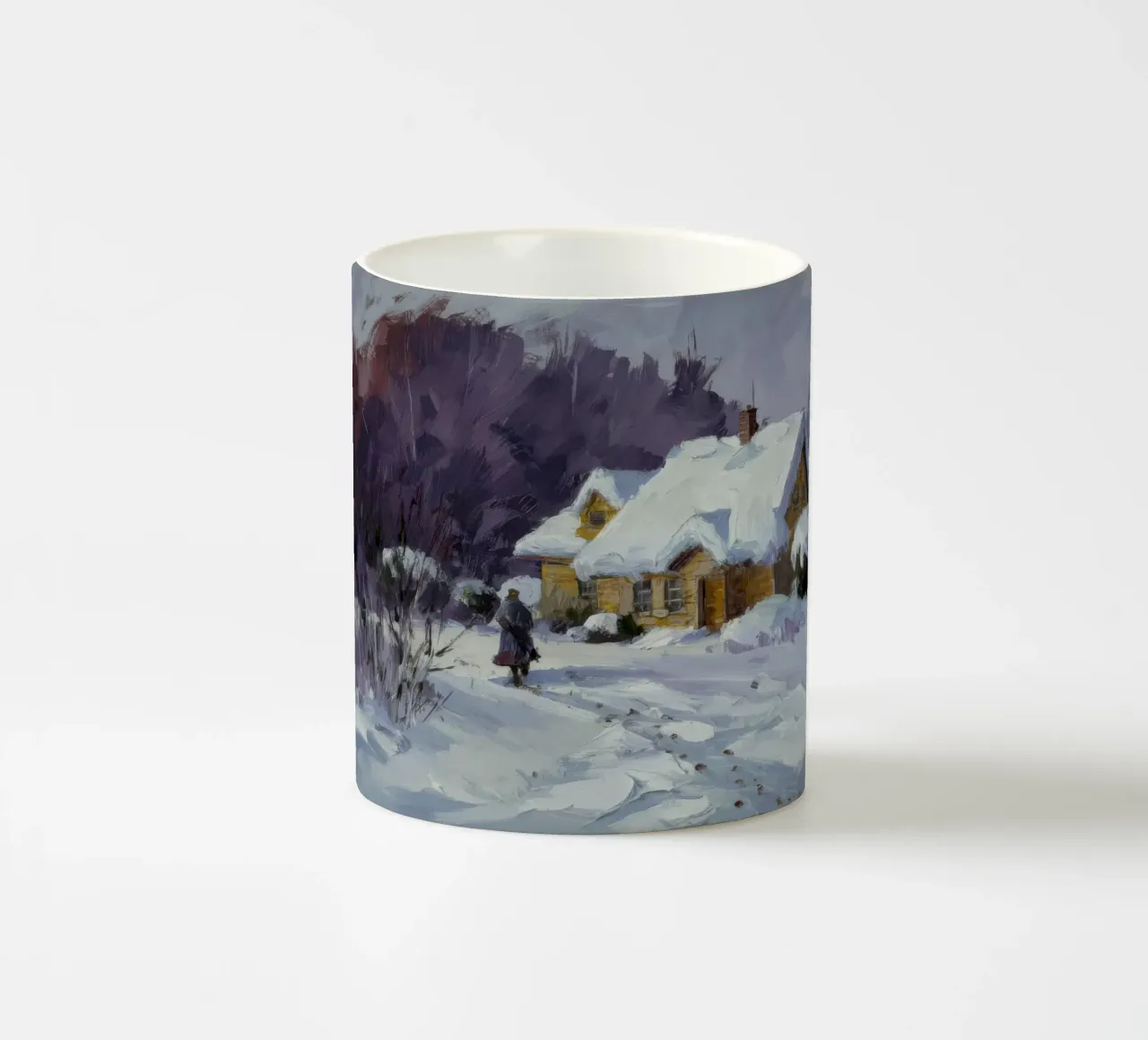 Abbraccio del sentiero invernale tazza in ceramica da Celestial Harmony