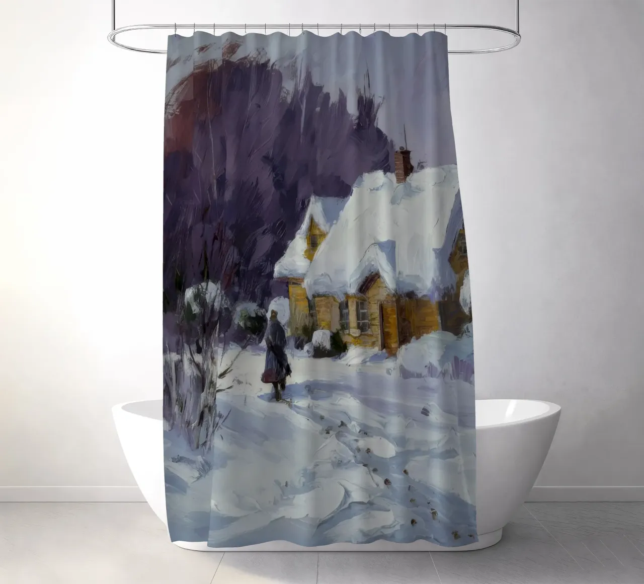 Wintry Path Embrace shower curtain by Celestial Harmony