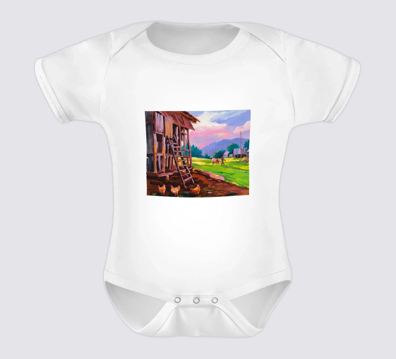 Rustikale Umarmung der Morgendämmerung Kurzarm Babybody von Celestial Harmony