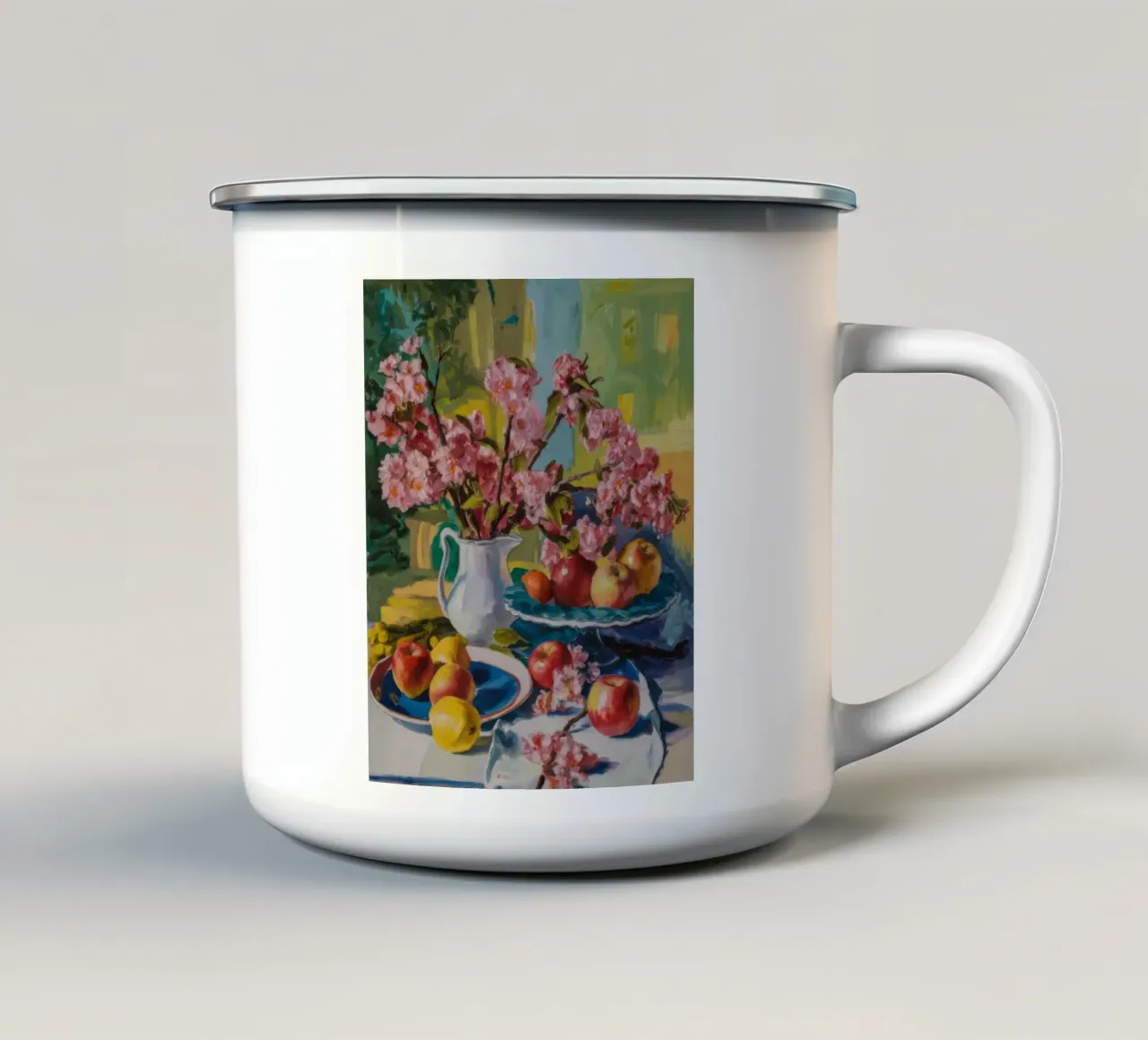 Delizia di fiori di pesco tazza in smalto da Celestial Harmony
