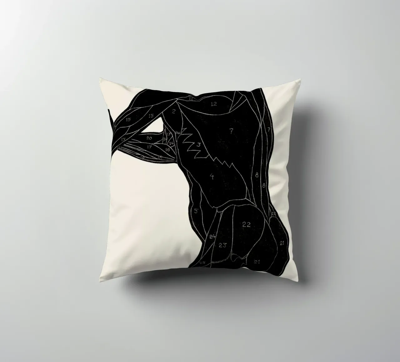 Stolk - Anatomical Study of a Man's Lateral and Arm Muscles cuscino da Vintage by JUNIQE