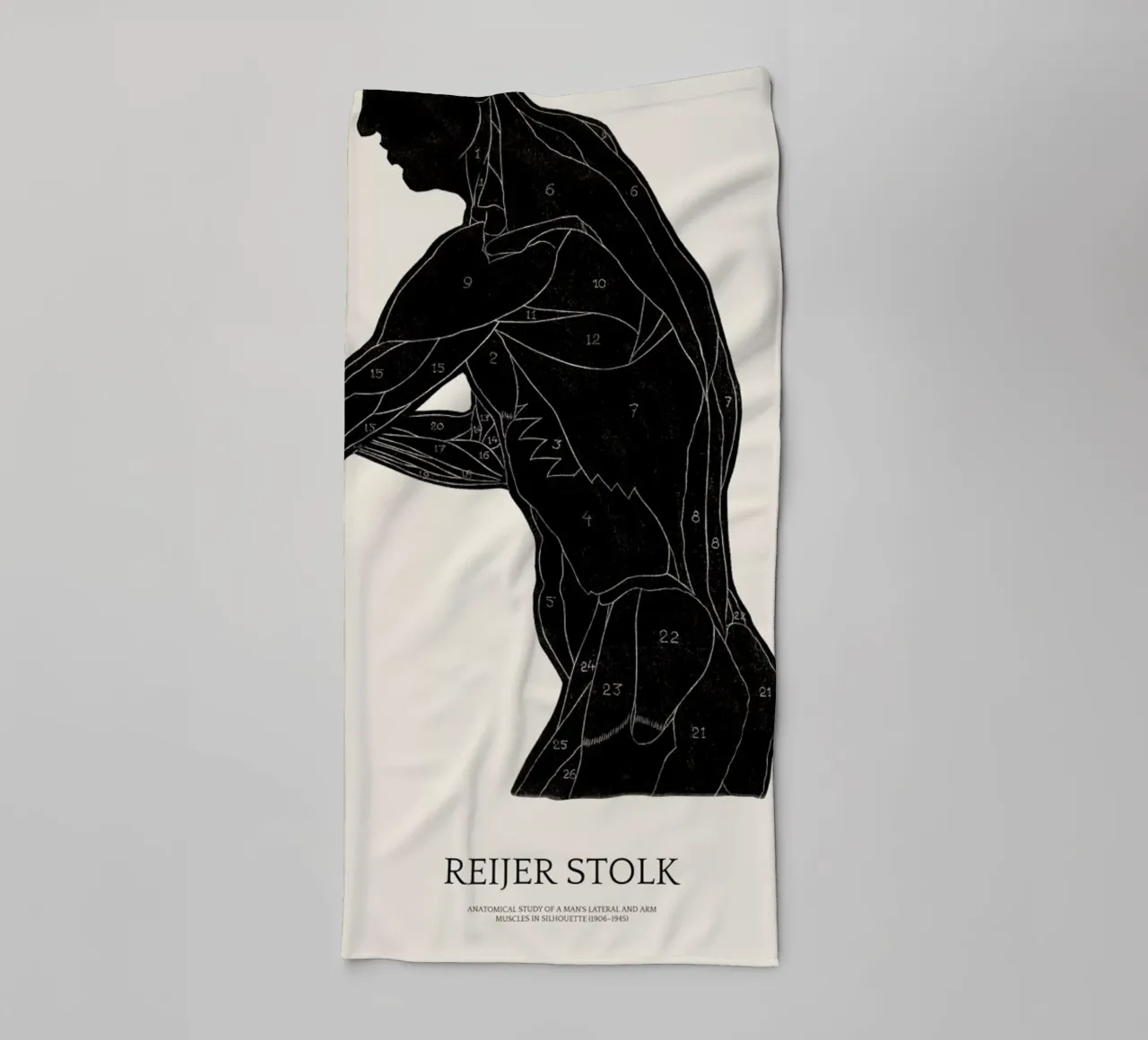 Stolk - Anatomical Study of a Man's Lateral and Arm Muscles asciugamano da bagno da Vintage by JUNIQE