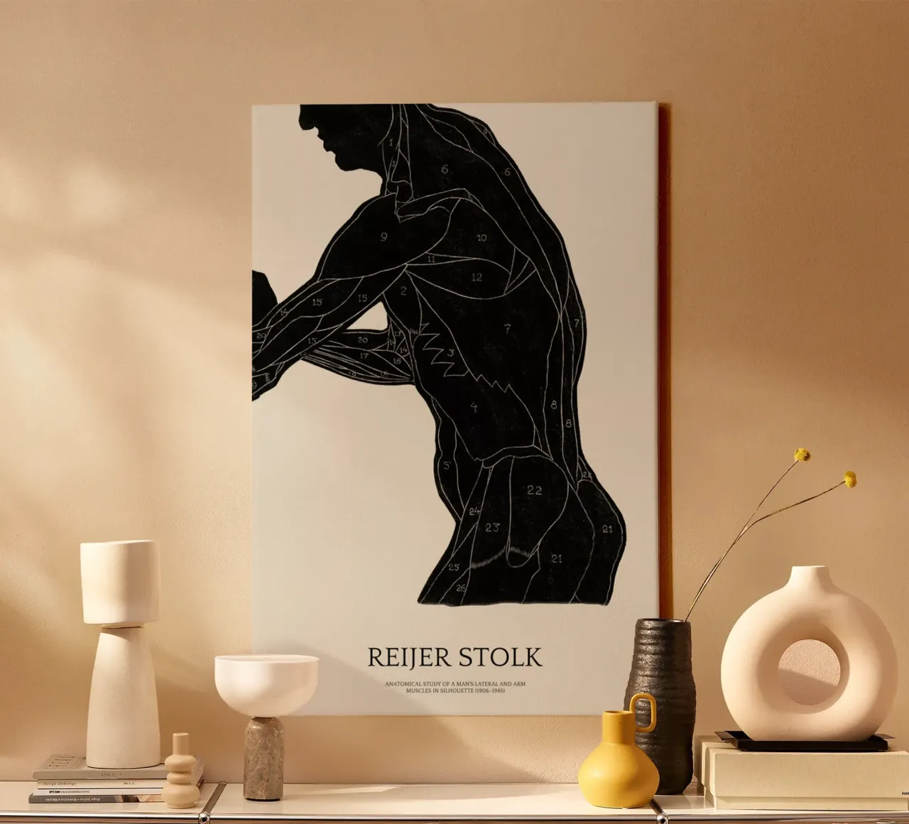 Stolk - Anatomical Study of a Man's Lateral and Arm Muscles toile de Vintage by JUNIQE