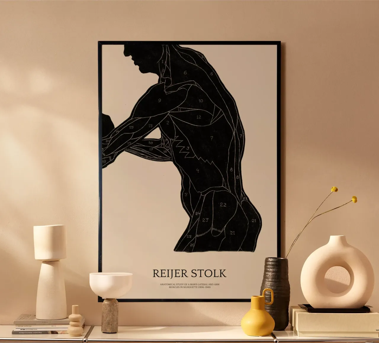 Stolk - Anatomical Study of a Man's Lateral and Arm Muscles carta hahnemühle da Vintage by JUNIQE