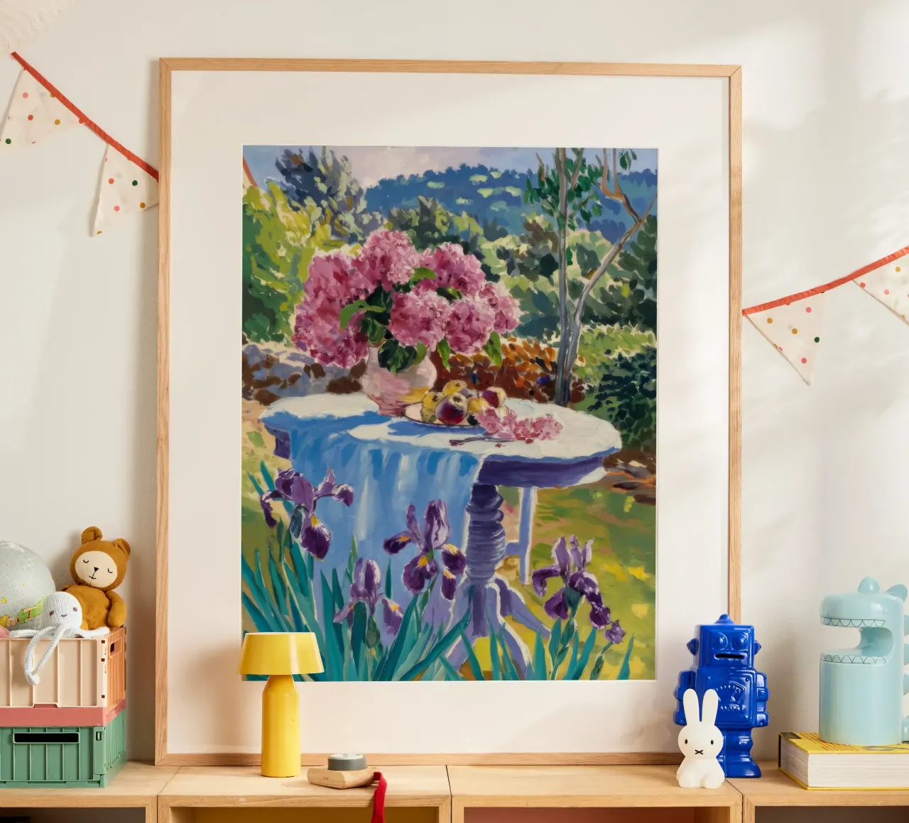 Festa in giardino delle peonie poster con telaio in plastica da Celestial Harmony
