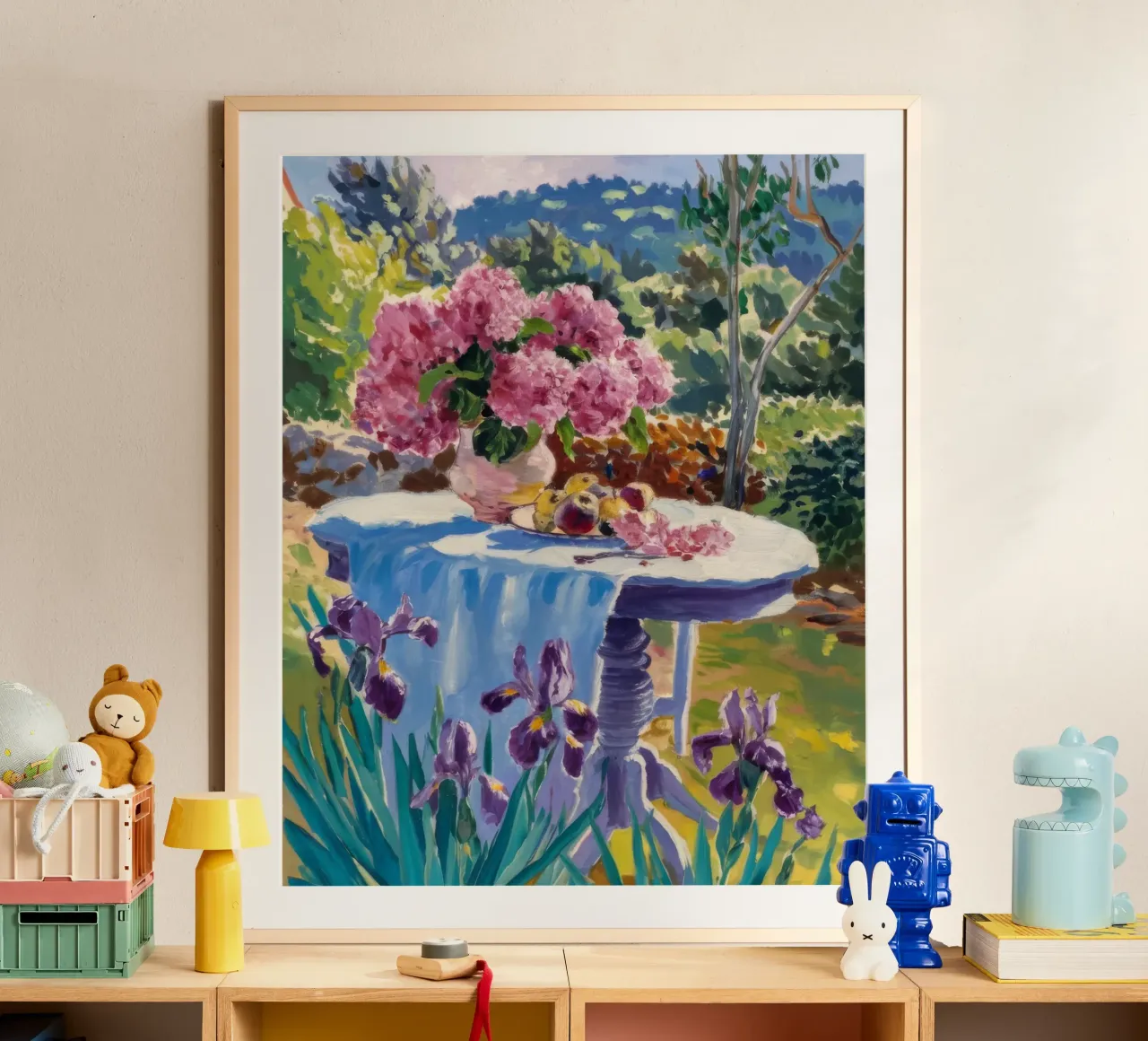 Festa in giardino delle peonie poster con telaio in plastica da Celestial Harmony