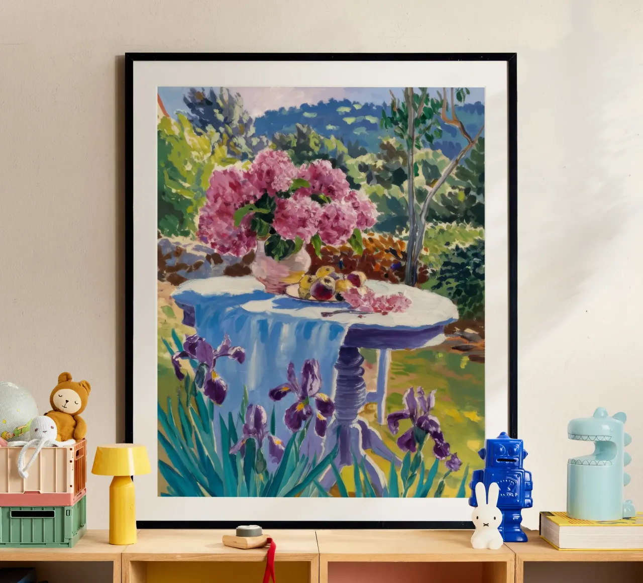 Festa in giardino delle peonie poster con telaio in plastica da Celestial Harmony
