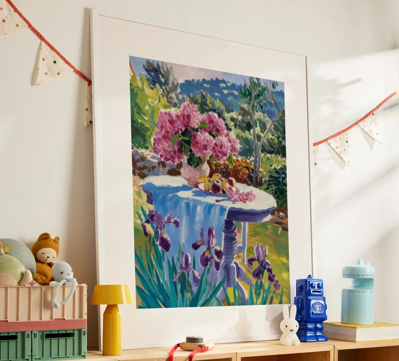 Festa in giardino delle peonie poster con telaio in plastica da Celestial Harmony