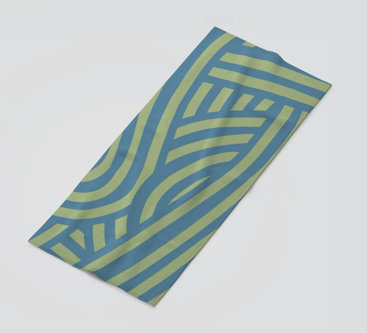 Rayures abstraites vertes et grises bleues serviette de plage de Little Dean