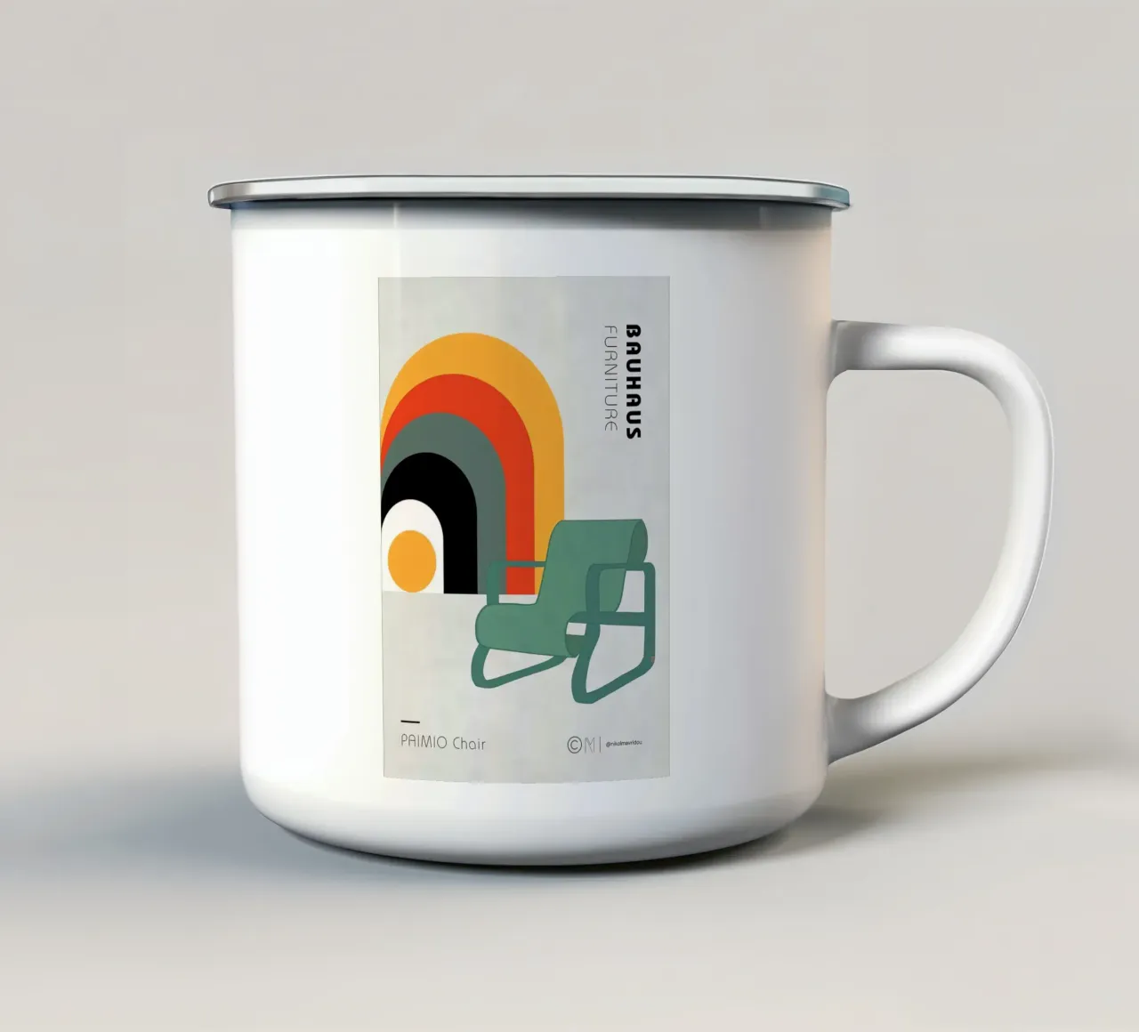 Bauhaus tazza in smalto da Brooke