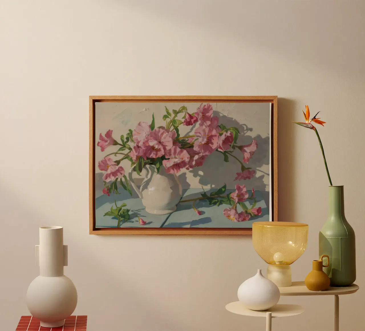 Zachte kus van azalea's canvas met Baklijst van Celestial Harmony