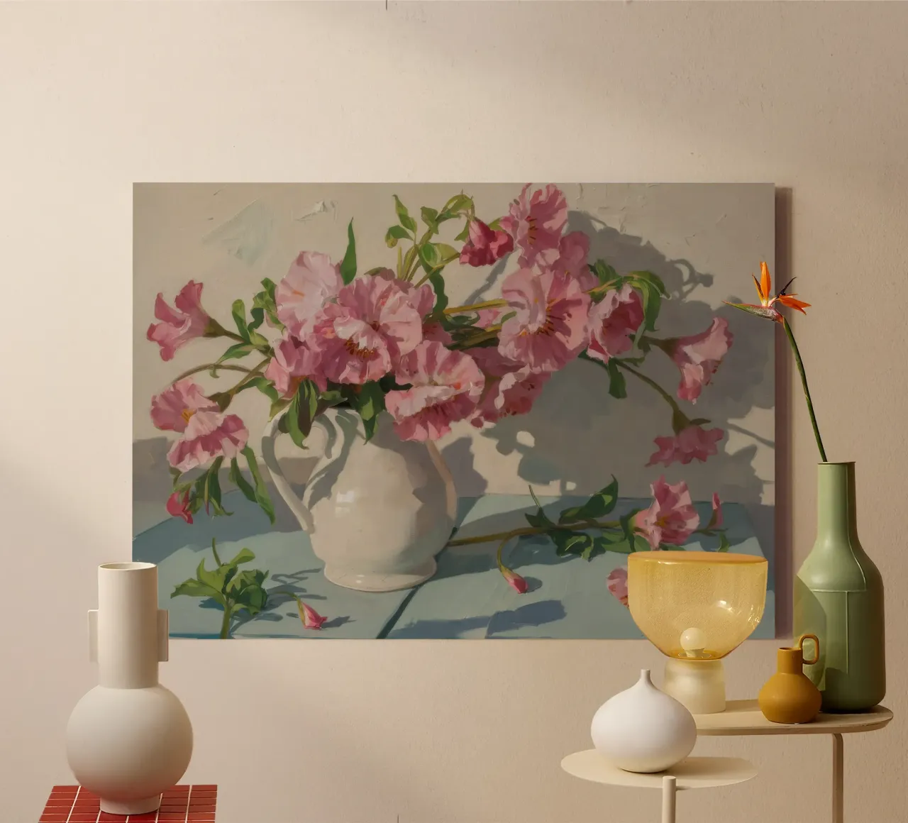Zachte kus van azalea's canvas met Baklijst van Celestial Harmony