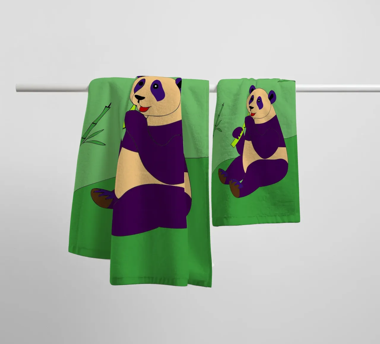 Panda eet bamboe badhanddoek van OUR SHOP