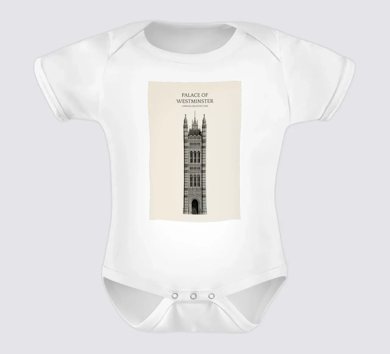 Palace of Westminster body neonato maniche corte da Vintage by JUNIQE