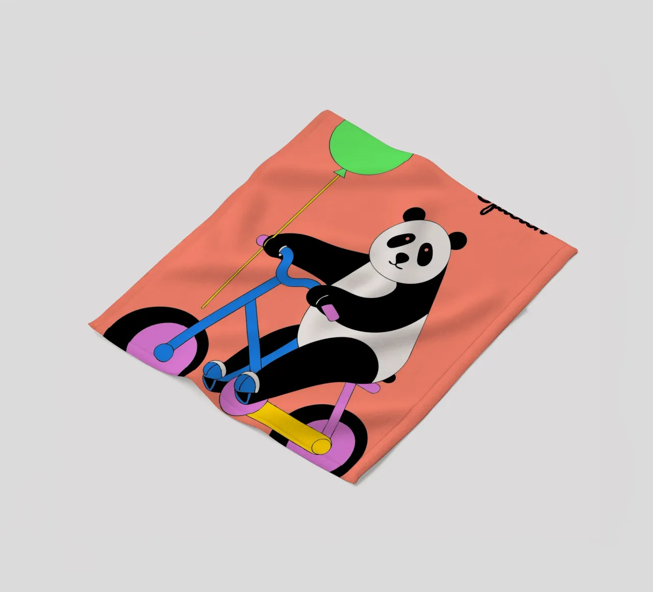 Panda eet bamboe fleecedeken van OUR SHOP