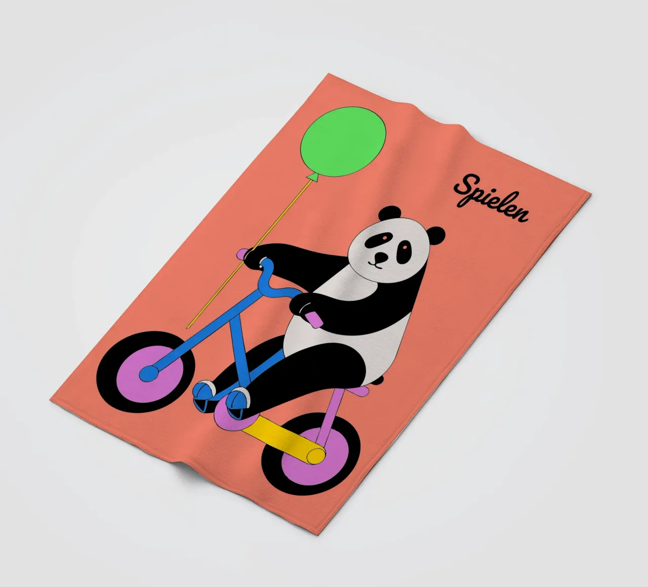 Panda eet bamboe fleecedeken van OUR SHOP