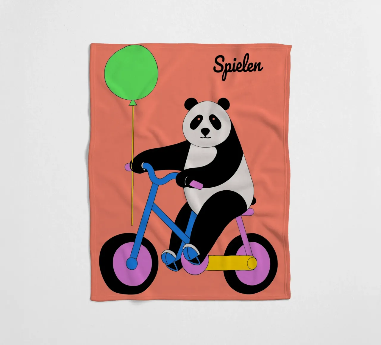 Panda eet bamboe fleecedeken van OUR SHOP