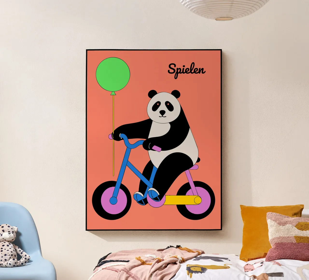 Panda eet bamboe acryl van OUR SHOP