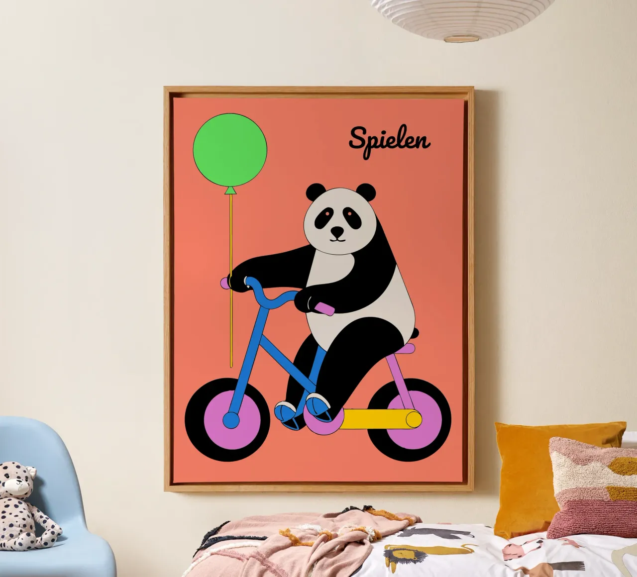 Panda eet bamboe canvas van OUR SHOP