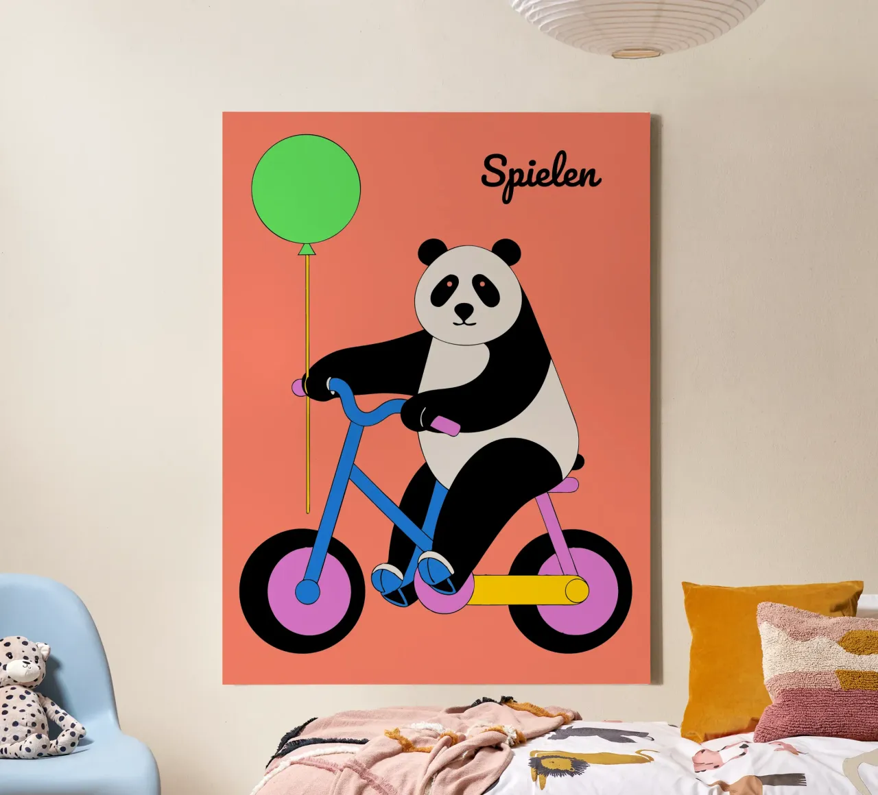 Panda eet bamboe canvas van OUR SHOP