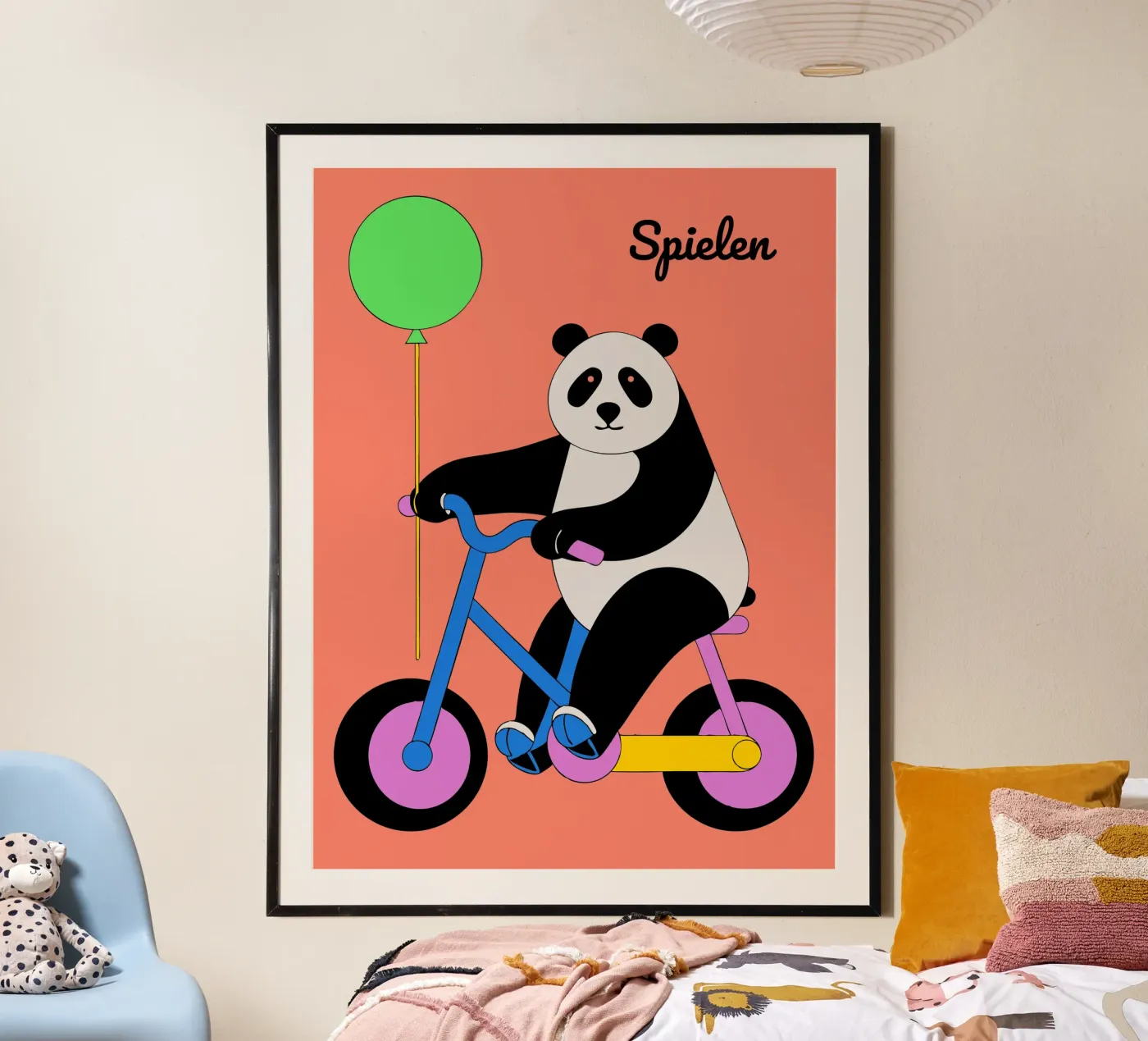 Panda Eating Bamboo poster van OUR SHOP