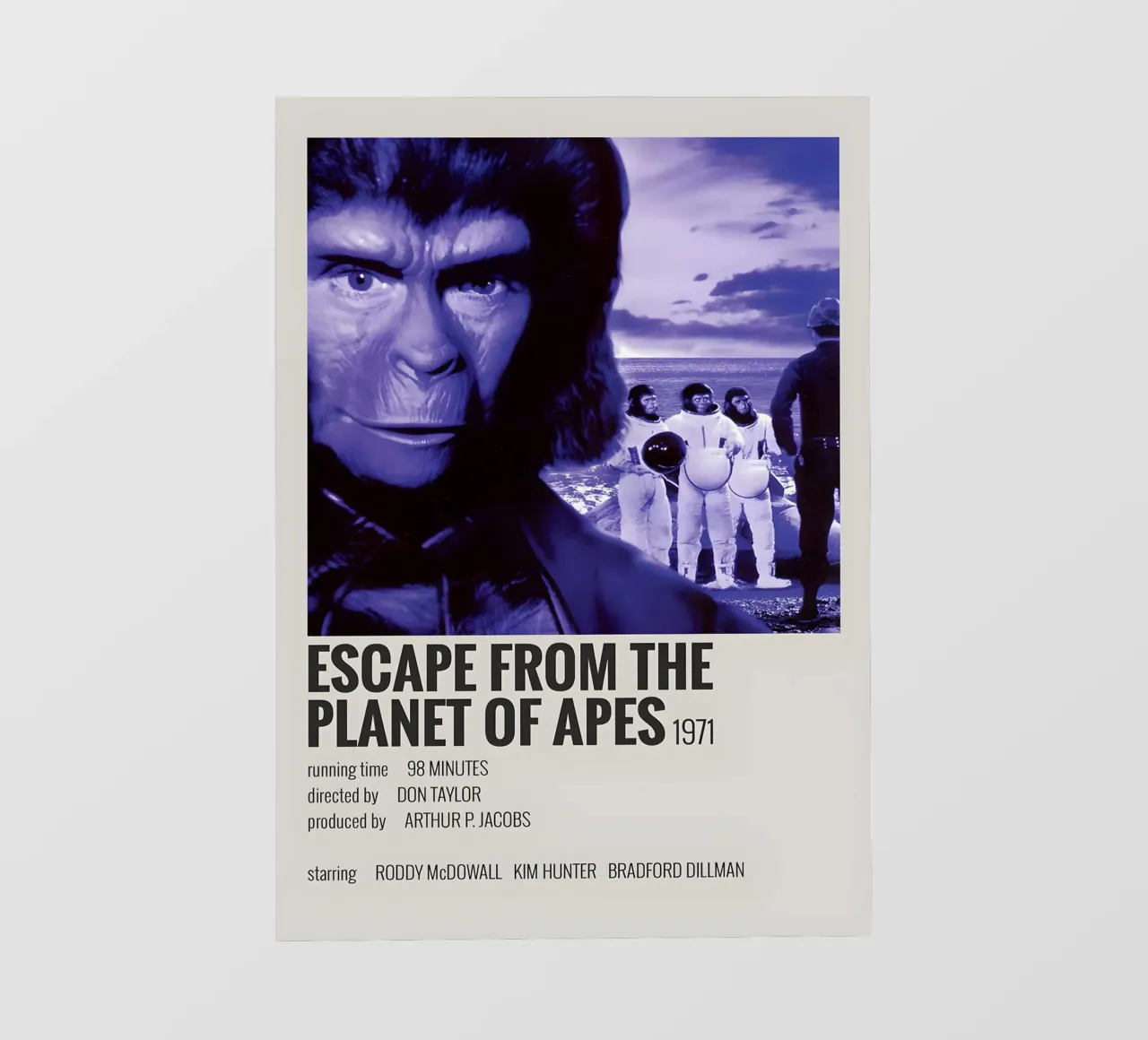 ESCAPE FROM THE PLANET OF APES 1971 telo in pvc da MVFminimalist