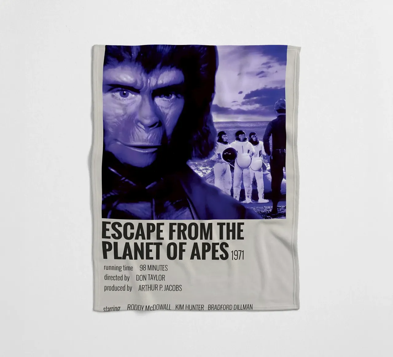 ESCAPE FROM THE PLANET OF APES 1971 coperta in pile da MVFminimalist