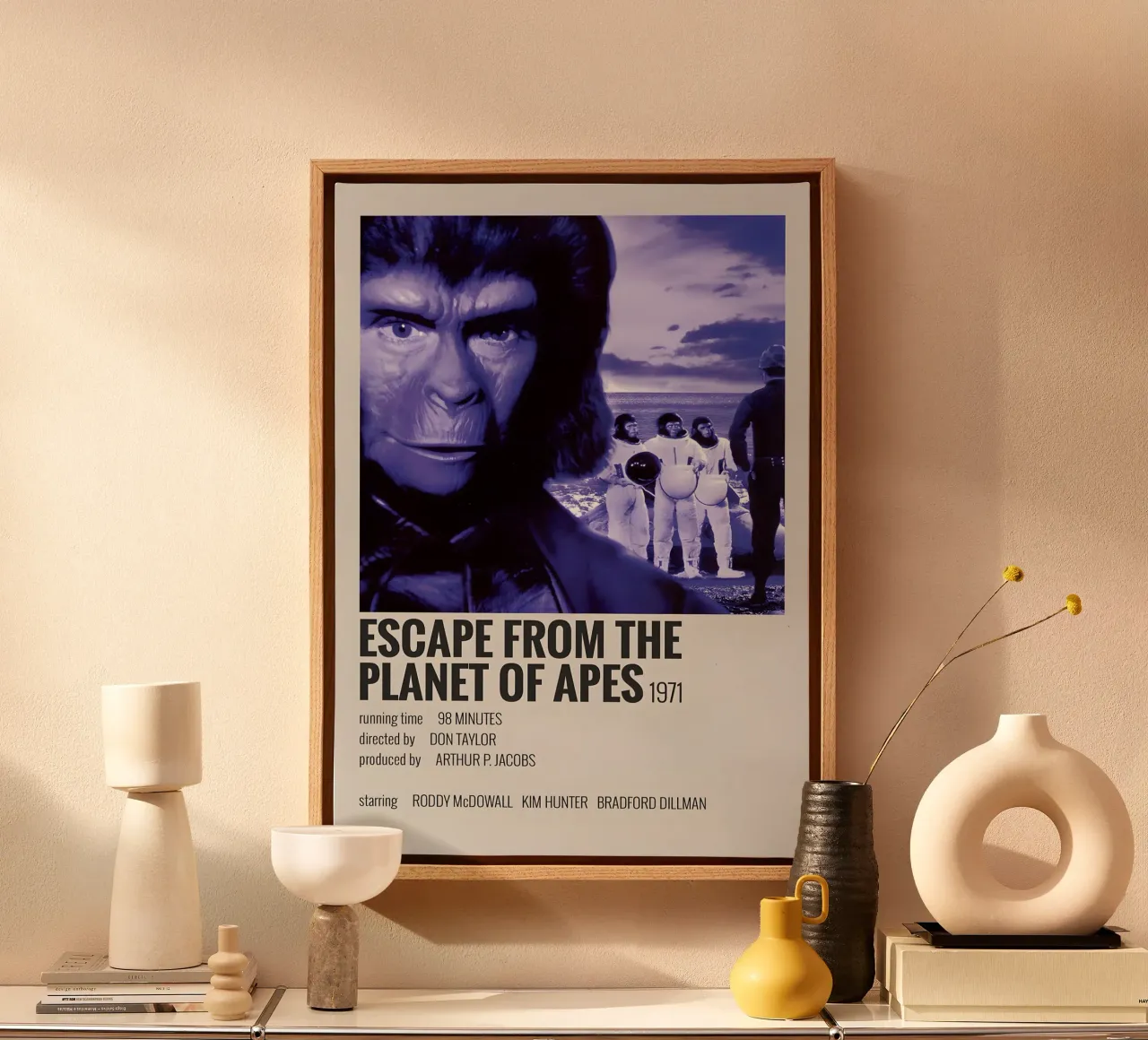 ESCAPE FROM THE PLANET OF APES 1971 tela con Cornice a cassetta da MVFminimalist