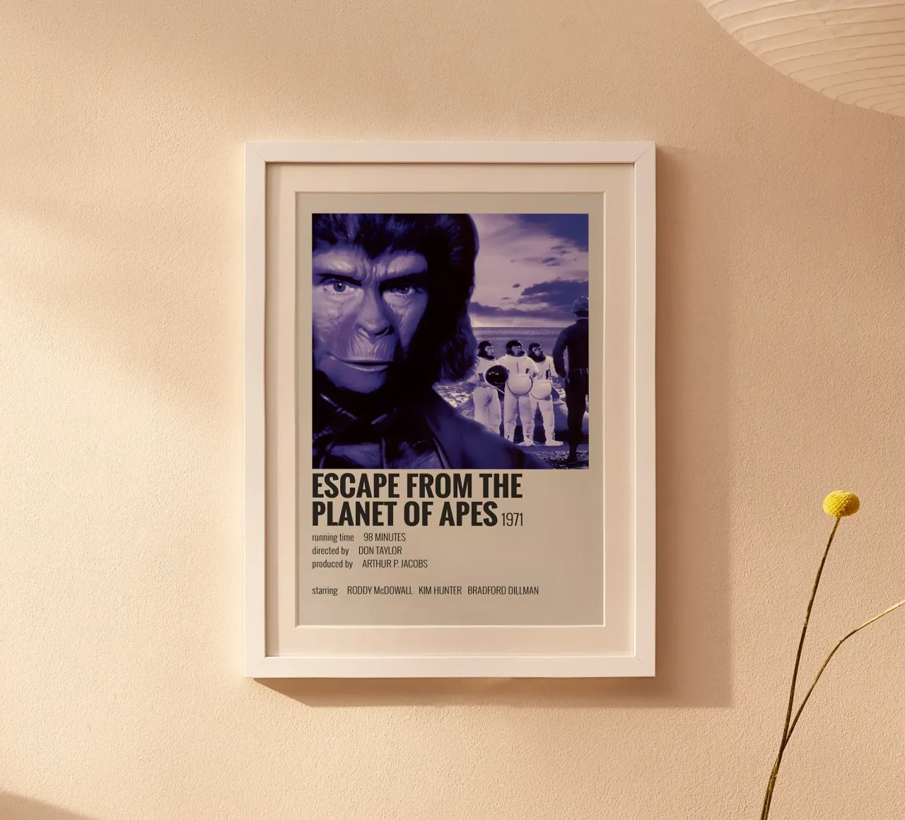ESCAPE FROM THE PLANET OF APES 1971 carta hahnemühle da MVFminimalist
