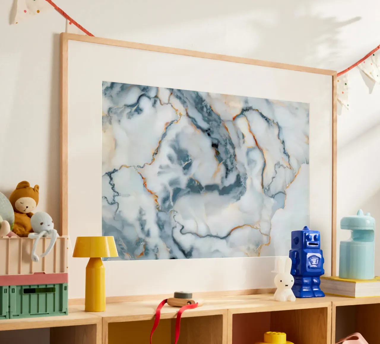 Romania Marble Map poster con telaio in plastica da Octavian