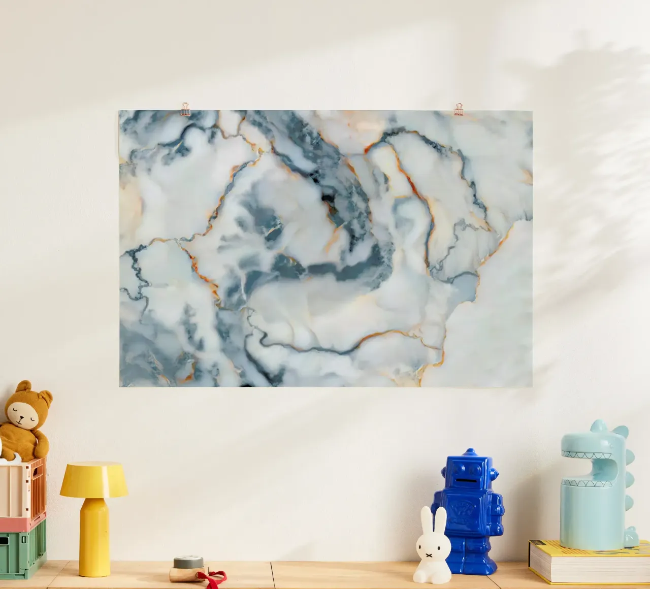 Romania Marble Map poster con telaio in plastica da Octavian