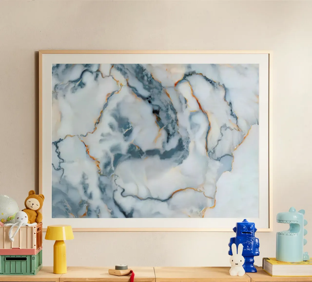 Romania Marble Map poster con telaio in plastica da Octavian