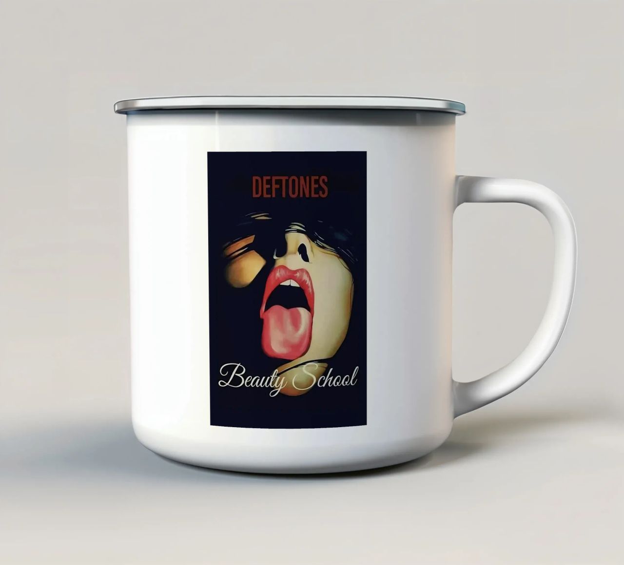 Scuola di bellezza Deftones tazza in smalto da exelophendri
