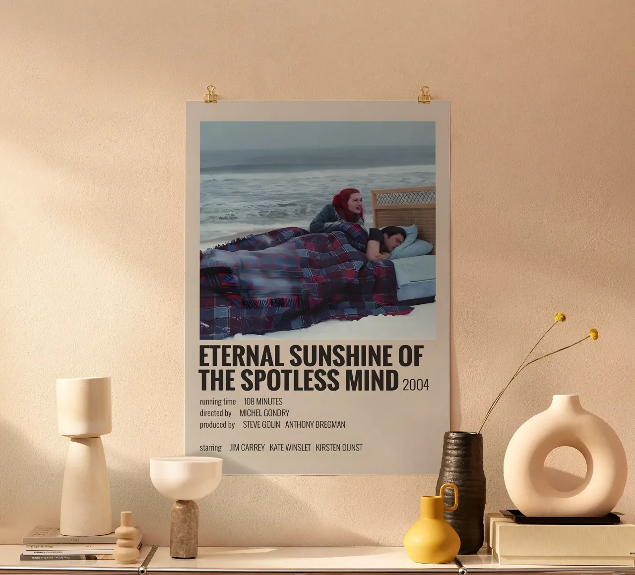 ETERNAL SUNSHINE OF THE SPOTLESS MIND 2004 poster con telaio in legno da MVFminimalist